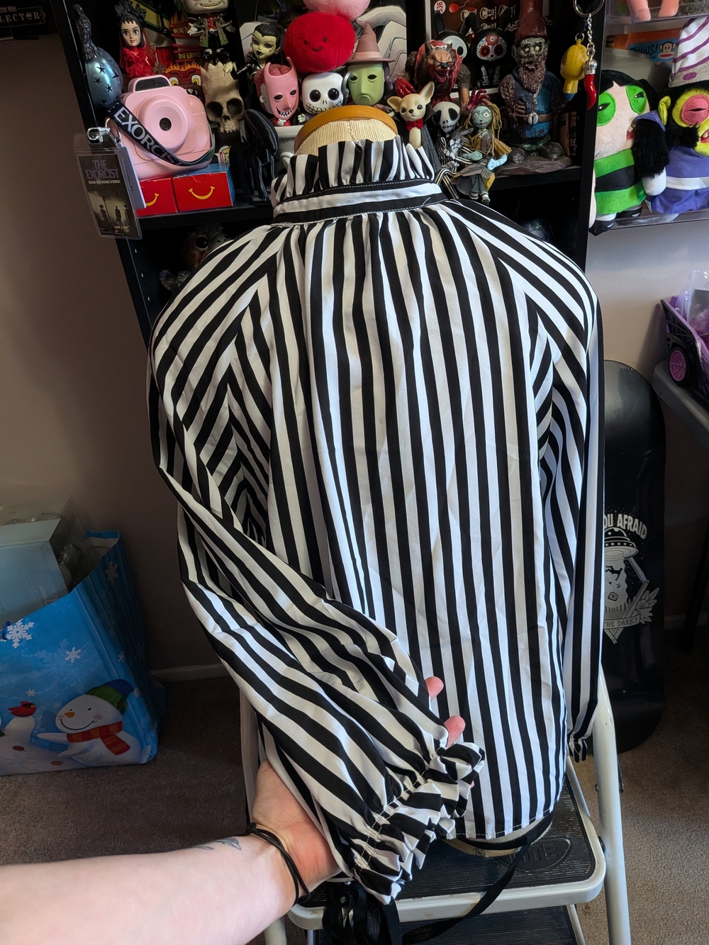 Black & White Striped Blouse *Interchangeable Front & Back*